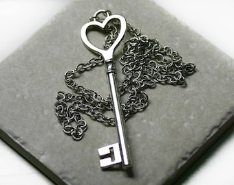 Key to My Heart Necklace in Silver