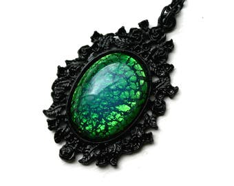 Absinthe Opal Cameo Necklace
