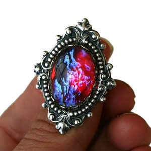 Fire Opal Ring - Dragon Breath Nebula Ring