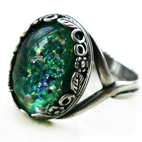 Green Opal Ring Adjustable 5-10 | Etsy