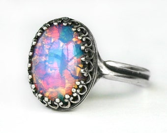 Pink Fire Opal Ring