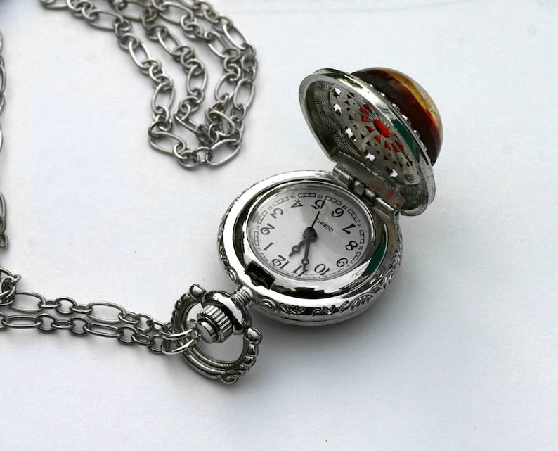 Dragon Breath Pocket Watch - Fire Opal image 2