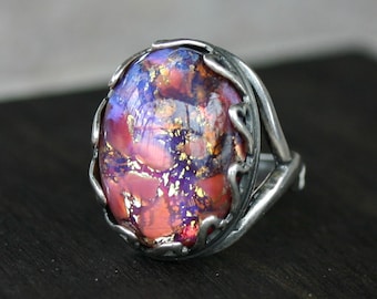 Ruby Opal Ring - Sizes 5-10