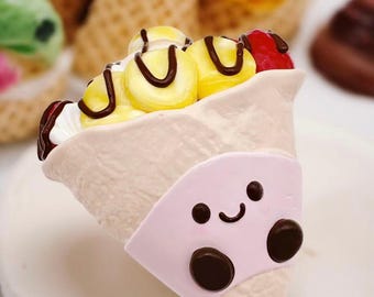 Kawaii Food Character Taba Squishy:  Desk Decor Stress Toy| Squeeze Toy| Jumbo Size |Fun Fidget |Sensory