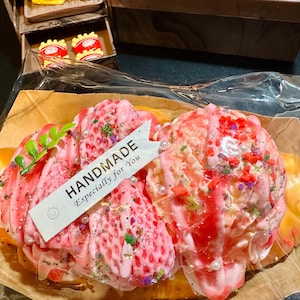 Strawberry Ice Cream Croissant Squishy: Jumbo Foodie Stress Relief Toy