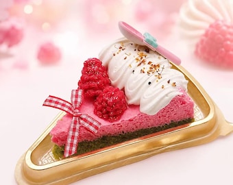 Handmade Raspberry Cake Squishy | Food Silicone dessert | Stress Relief Toy