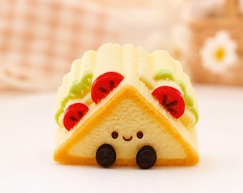 Kawaii Food Character Mini Taba Squishy – Handmade Silicone Desk Decor Stress Toy