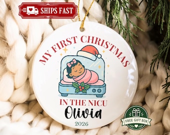 NICU Baby Christmas Ornament, My First Christmas in the NICU, Personalized Preemie Keepsake, Gift for NICU Parents, Custom Name Preemie