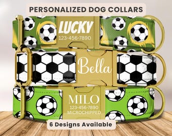 Soccer Dog Collar, Personalized Engraved Name Collar, Turquoise Western, Dog Collar, Cute Girl Dog Collar,Custom Pet ID Collar,Puppy Collar