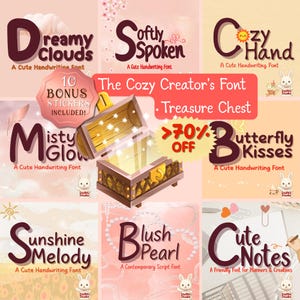 Handwritten Font Bundle for Cricut and Canva, Cute Craft Font Collection, Journal Planner Fonts, Fonts with Commercial Use, Script Fonts