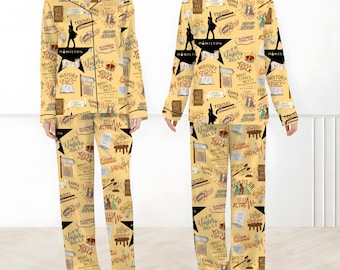 Ensemble de pyjama musical Hamilton pour femme, pyjama inspiré de Broadway, vêtements de nuit Lafayette Rise Up, pyjamas de comédie musicale, cadeau pour amateur de théâtre