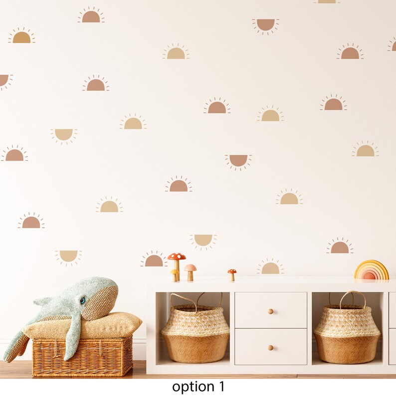 Sun Wall Decals Boho Nursery Decor Kids Room Wall Art Etsy