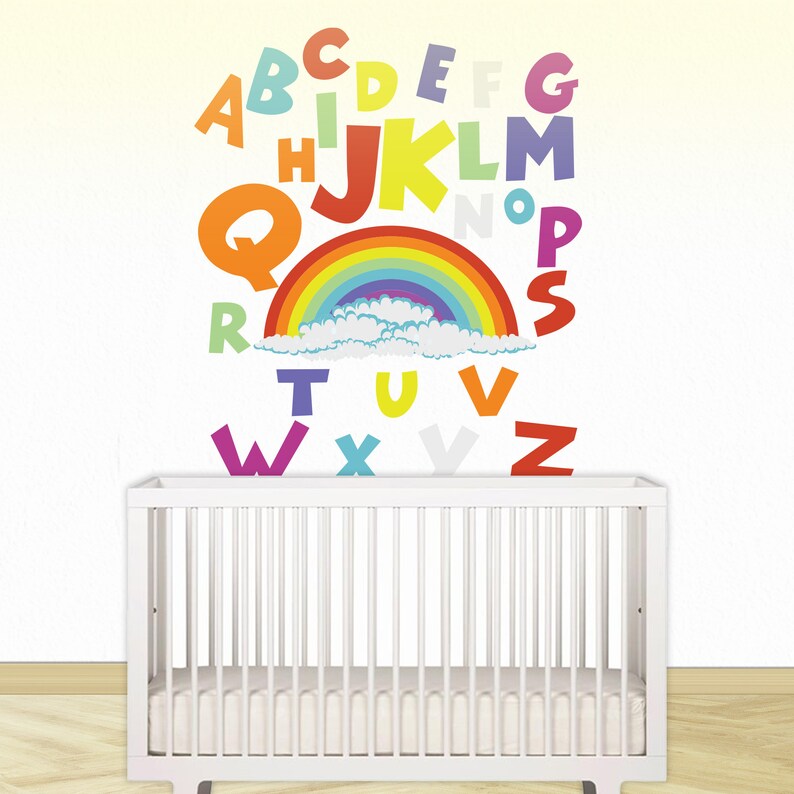 Uppercase Alphabet Decal Set Letter Wall Stickers Children Etsy