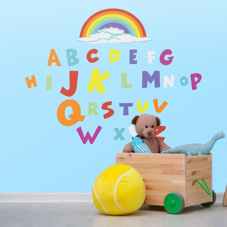 Uppercase Alphabet Decal Set Letter Wall Stickers Children Etsy