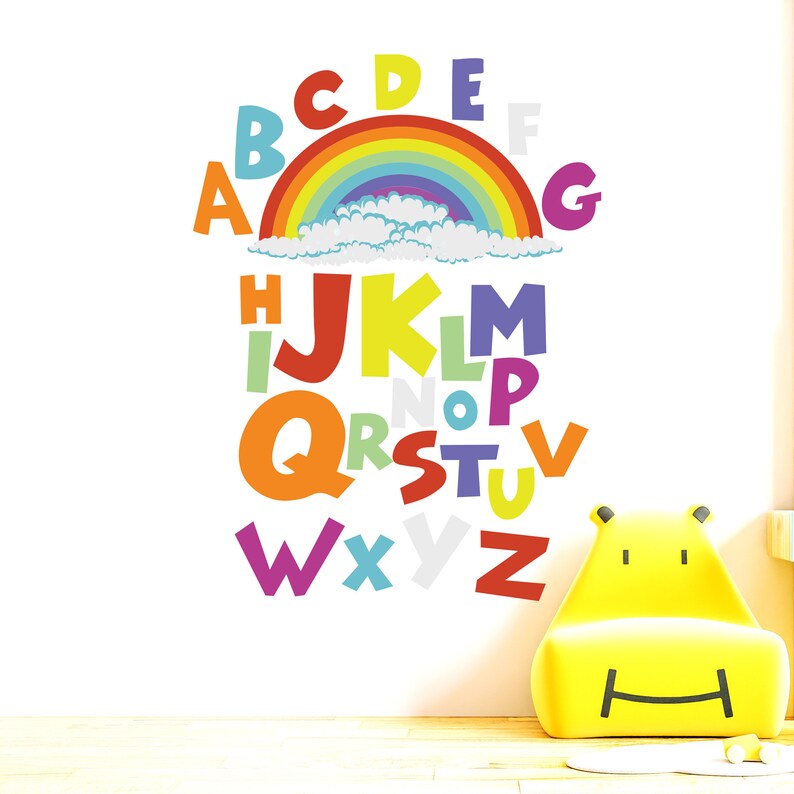 Uppercase Alphabet Decal Set Letter Wall Stickers Children Etsy