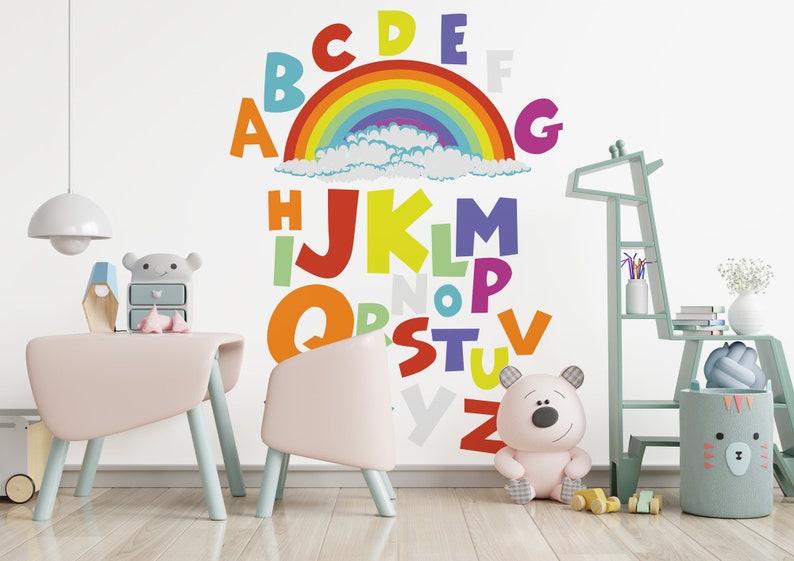 Uppercase Alphabet Decal Set Letter Wall Stickers Children Etsy