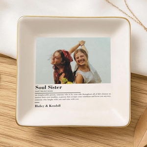 Custom Soul Sister Trinket Dish, Personalized Jewelry Tray  For Best Friend, Ring Dish For Friendship, Gift for Her, Best Gift For Lover