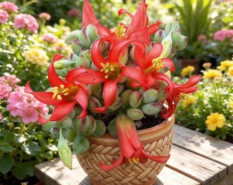 Live Succulent 2" Cotyledon Pendens Cliff Hanger, Succulents Plants Live Fully Rooted House Plant for Home Office Decoration