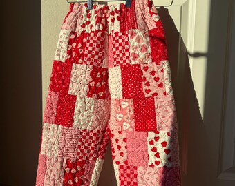 Kids Quilted Valentine’s Day Pants Size 5-7