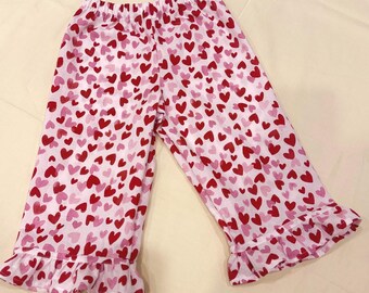 Toddler Valentine’s Outfit Cotton Heart Pants Size 12m-8y
