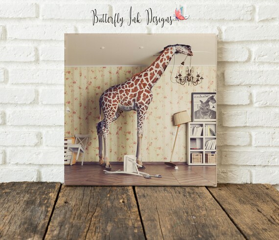 Giraffe Print Giraffe In House Print Wall Art Animal Etsy