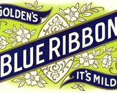 Blue Ribbon Vintage Embossed Inner Cigar Label, 1930 39 s