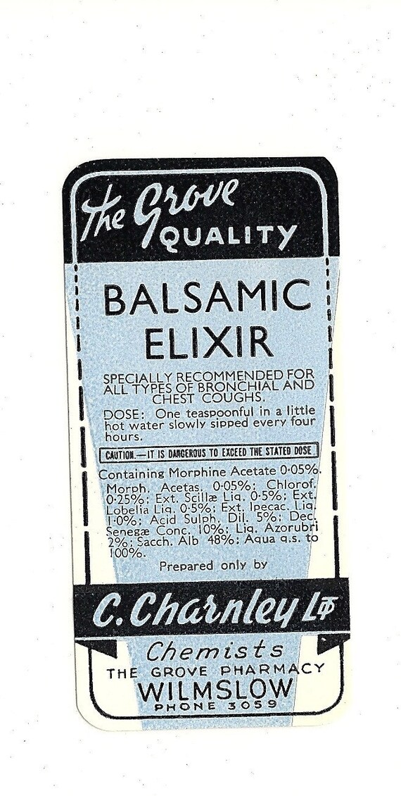 Balsamic Elixir Vintage Quack Medicine Label 1940s Etsy