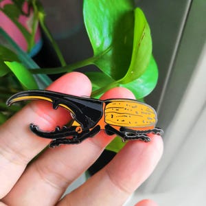 Hercules Rhinoceros beetle rhino beetle Dynastes hercules Insect Enamel Collection Badge Pin Celestial Beetle Bug Natural Entomology