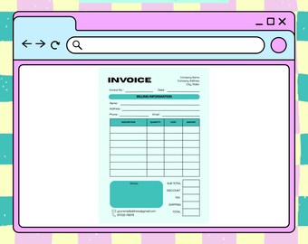 Invoice Template | Minimalist Printable Billing Sheet | PDF & Canva Template for Small Business