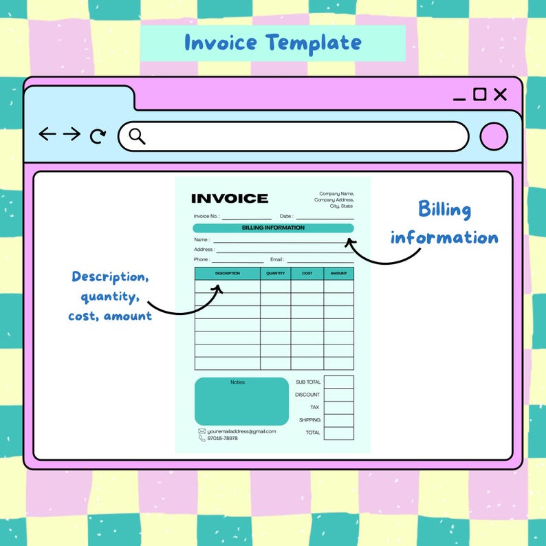 Invoice Template | Minimalist Printable Billing Sheet | PDF & Canva ...