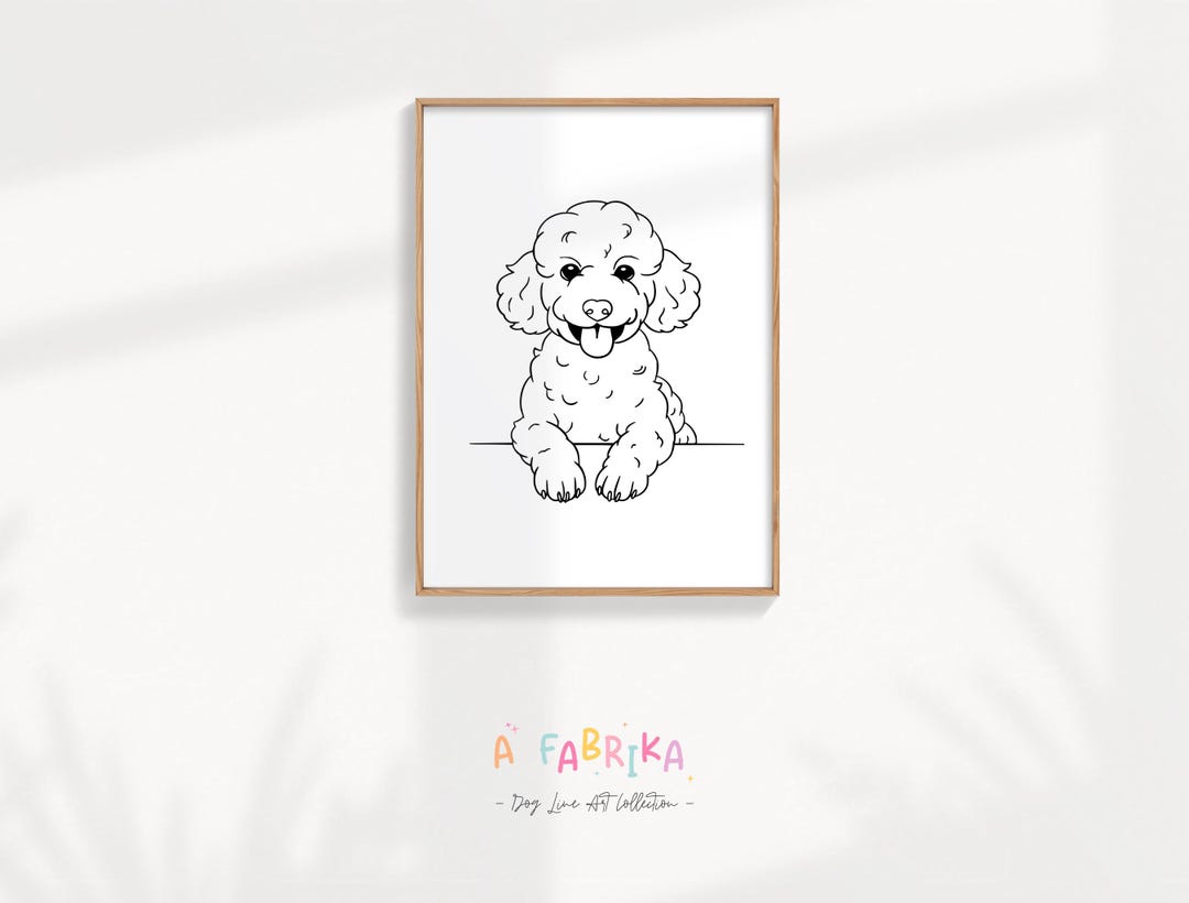 Poodle Line Art Portrait: Minimalist Dog Print (instant Download) - Etsy