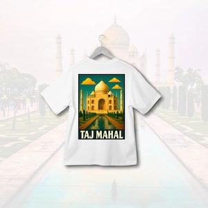 Taj Mahal T-Shirt – India Landmark Tee | Travel Souvenir Gift | Aesthetic Taj Mahal Graphic Tee | Unisex Soft Cotton Shirt, India Lover Gift