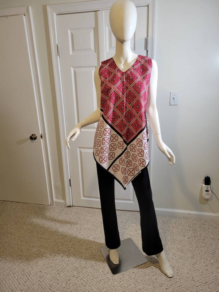 Leso Blouse Tunic Sleeveless Handkerchief Style Swahili African