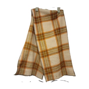 Scarf child plaid on camel background plush anti-pill fleece size: up to 10 year old image 2