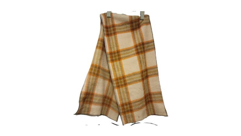 Scarf child plaid on camel background plush anti-pill fleece size: up to 10 year old image 2