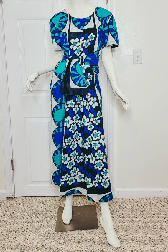 leso dress designs kenya Leso dress w/ wrap swahili African print blue with White flowers, A-Line head wrap cotton scarf (US 12)