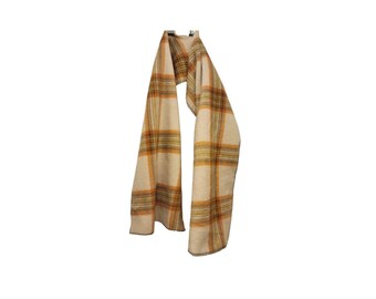 Scarf- child; plaid on camel background plush anti-pill fleece (size: up to 10 year old)