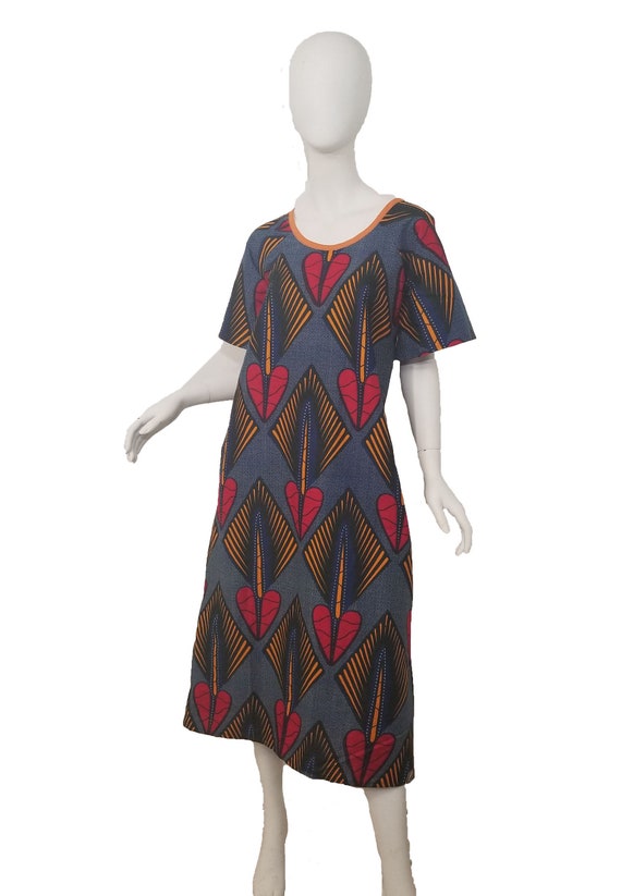 A line african print dress sale