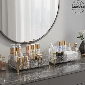 Acrylic Desktop Makeup Organizer – Vanity Storage with Legs
