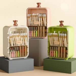 Dustproof LED Makeup Organizer | Large Capacity Makeup Storage Box with Mirror & Jewelry Holder