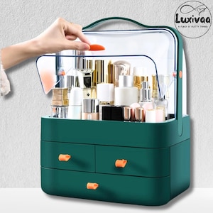 Vanity Makeup Organizer – Dustproof Drawer Box for Skincare and Beauty Products