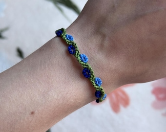 Deltarune Chapter 5 Blue Flowers Handmade Friendship Bracelet
