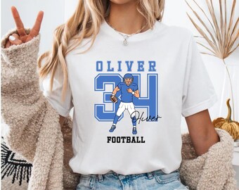 Custom Name and Number Football Player Shirt, Football T-shirt, Mom Football Shirt, Custom Team Name Shirt, High School Football Tee