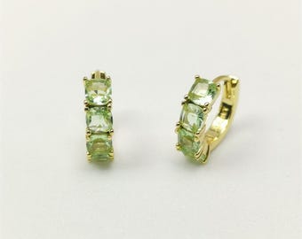Pandora Textured Green Hoop Earrings