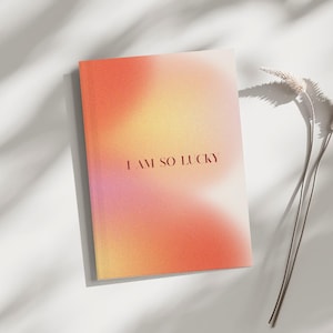 Inspirational Hardcover Journal - &#39;I Am So Lucky&#39;, Gratitude Notebook, Thought Journal, Gift for Writers, Self-Care Journal