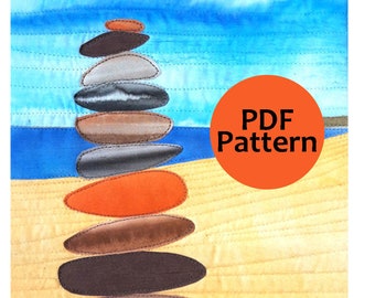 Landscape Art Quilt PDF Pebble Stack