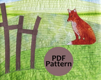 Fox Landscape Applique Quilt Pattern -digital version.