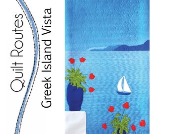 Greek Landscape Applique Quilt Pattern.