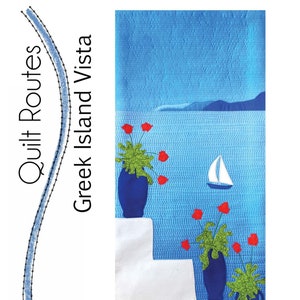 Greek Landscape Applique Quilt Pattern.