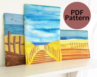 Beach Fence Landscape Quilt Patterns. Digital Version.